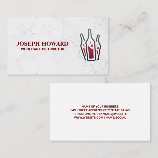 Bottles of Wine | Winery Distributor Business Card (Front/Back)