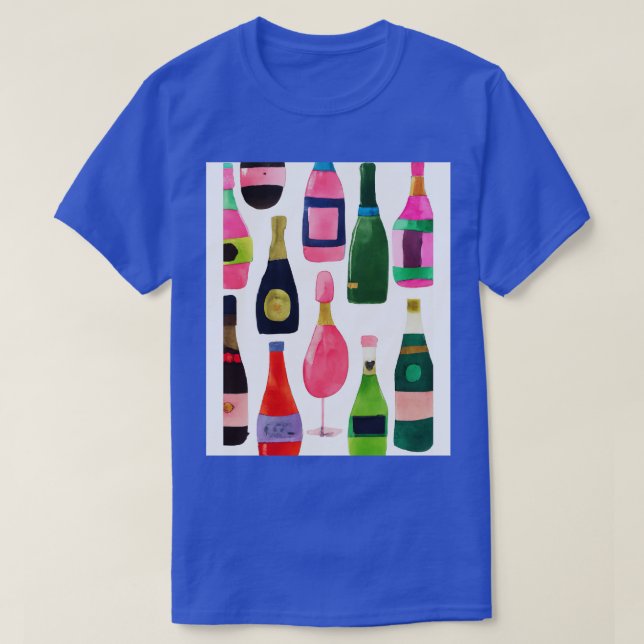 Bottles Pattern Painting T-Shirt (Design Front)
