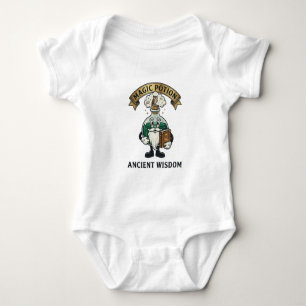 Botto Ancient Wisdom Wizard Magic Potion Owl Retro Baby Bodysuit