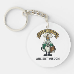 Botto Ancient Wisdom Wizard Magic Potion Owl Retro Key Ring