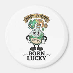 Botto Born Lucky Magic Potion Retro Cartoon Mascot Magnet