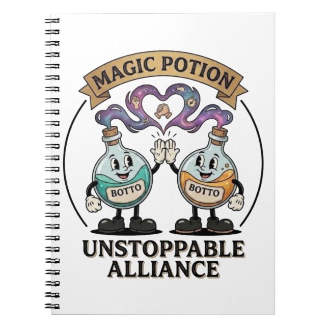 Botto Brand Unstoppable Alliance Retro Magic Potio Notebook (Front)