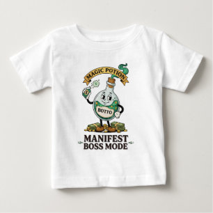 Botto Manifest Boss Mode Retro 1930s Cartoon Potio Baby T-Shirt