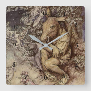 “Bottom and Titania” by Arthur Rackham Square Wall Clock