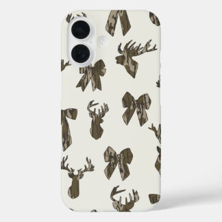 Bottom Lands Camo Coquette Bow for Women Deer Hunt iPhone 16 Case