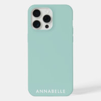 Bottom Monogram Name Teal Blue Minimalist
