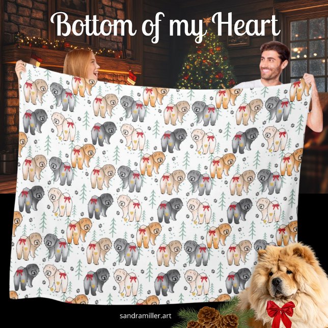 BOTTOM OF MY HEART 5 chow colors Fleece Blanket (Creator Uploaded)