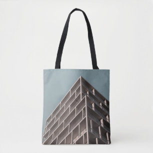 BOTTOM VIEW OF HIGH RISE BUILDING TOTE BAG