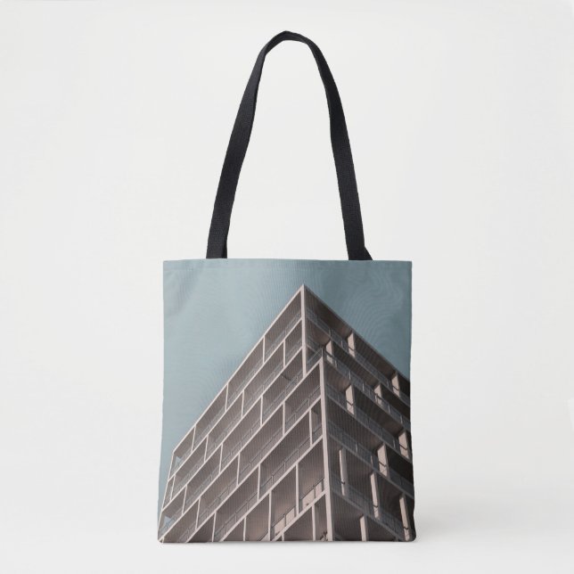BOTTOM VIEW OF HIGH RISE BUILDING TOTE BAG (Front)