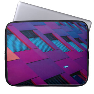 Bottom view of purple building laptop sleeve