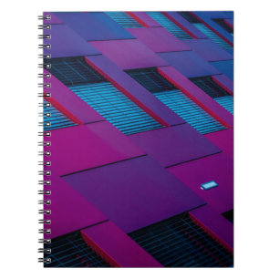 Bottom view of purple building notebook