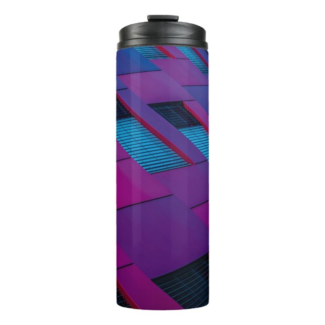 Bottom view of purple building thermal tumbler (Front)