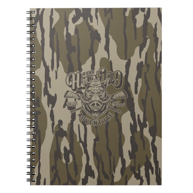 Bottomland Camo Boar Hunting Wild Boar Notebook (Front)