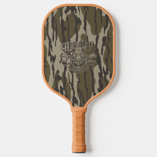 Bottomland Camo Boar Hunting Wild Boar Pickleball Paddle (Front)