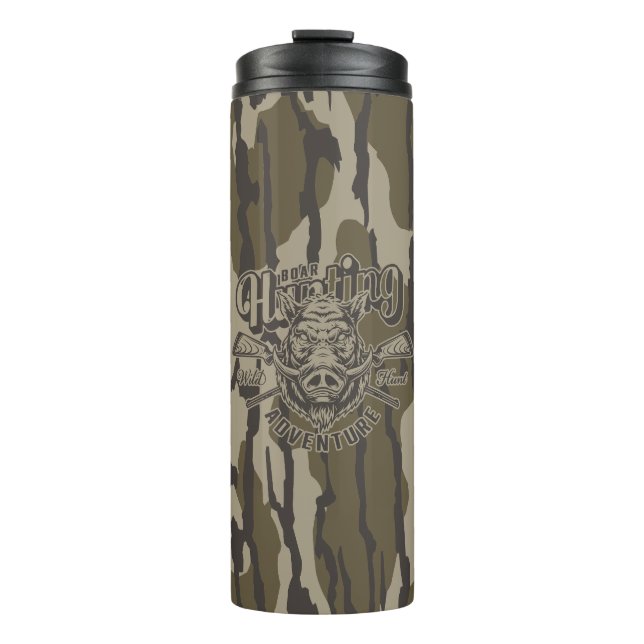 Bottomland Camo Boar Hunting Wild Boar Thermal Tumbler (Front)