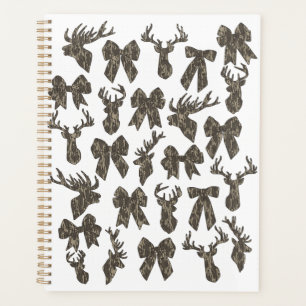 Bottomland Camo Coquette Bow Deer Hunting Women Planner