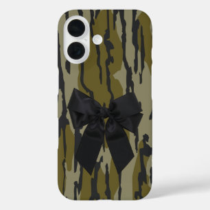 Bottomland Camo Cute Bow Ribbon for Women & Girls iPhone 16 Case