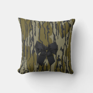 Bottomland Camo Cute Bow Ribbon for Women & Girls Cushion