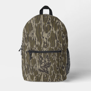 Bottomland Camo German Shepherd Silhouette Printed Backpack