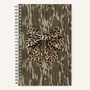 Bottomland Camo Leopard Bow Ribbon Hunting Women Notebook