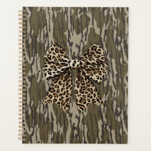 Bottomland Camo Leopard Bow Ribbon Hunting Women Planner