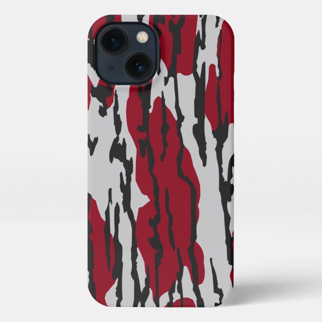 Bottomland Camo red and White pattern boys girls iPhone Case (Back)
