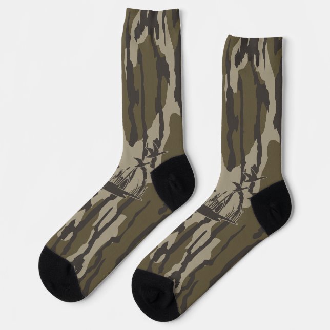 Bottomland Camo Skin Dog and Ducks Socks (Left)