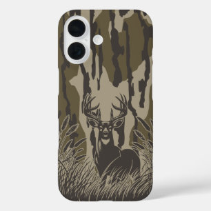 Bottomland camo whitetail deer buck hunting camo iPhone 16 case