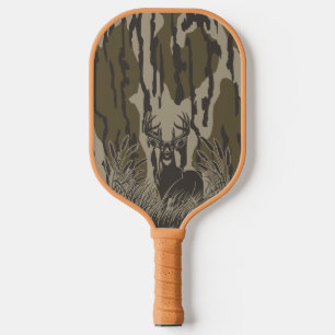 Bottomland camo whitetail deer buck hunting camo pickleball paddle