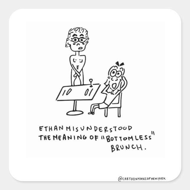 Bottomless Brunch Square Sticker (Front)