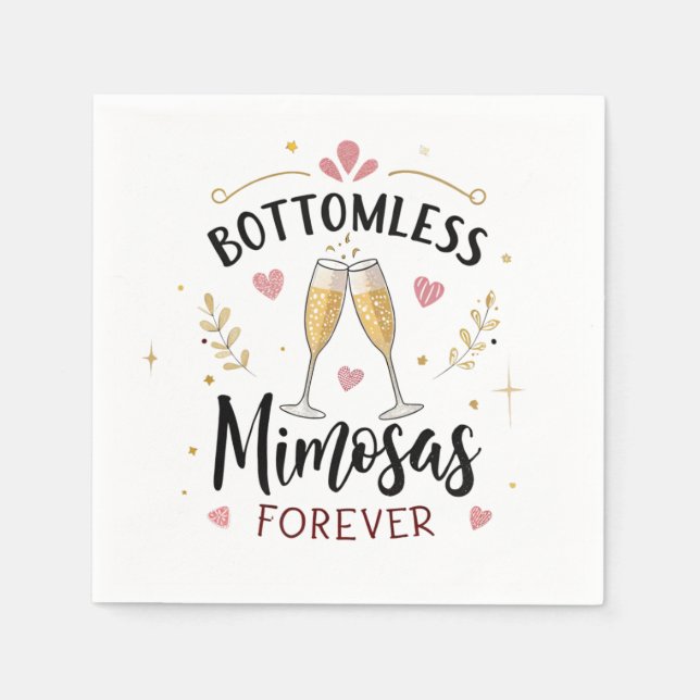 Bottomless Mimosas Forever Napkins - Brunch Party (Front)