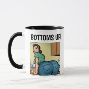 BOTTOMS UP! BIG BUTT GIRL COFFEE MUG