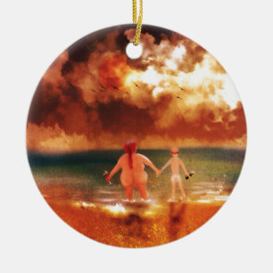 Bottoms Up Ceramic Ornament