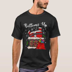 Bottoms Up Funny Santa Claus Stuck In Chimney Chri T-Shirt