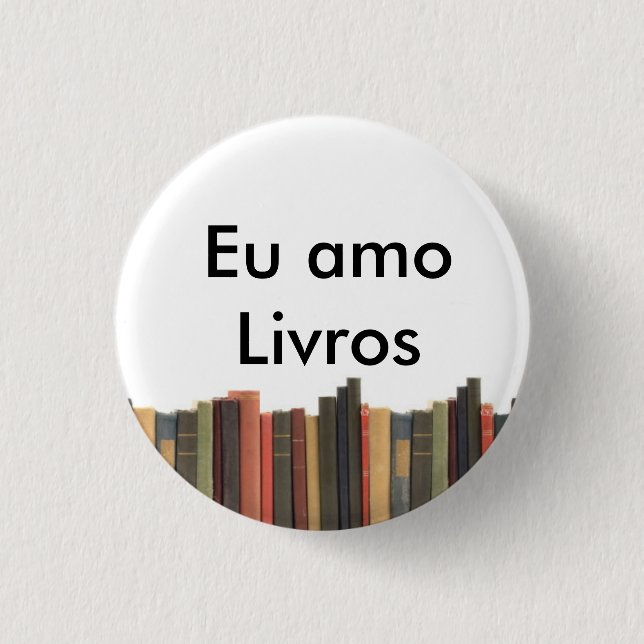 Botton I love Books 3 Cm Round Badge (Front)