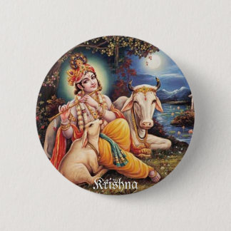 botton Krishna 6 Cm Round Badge