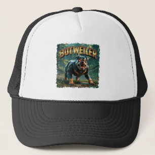 Botweiler Illustration – Robot Rottweiler Funny Trucker Hat