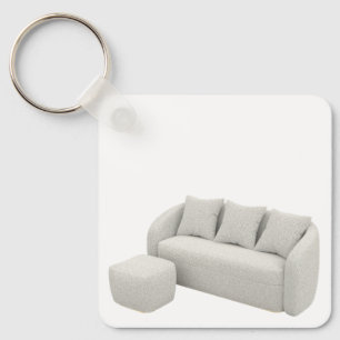 Boucle sofa with ottoman key ring