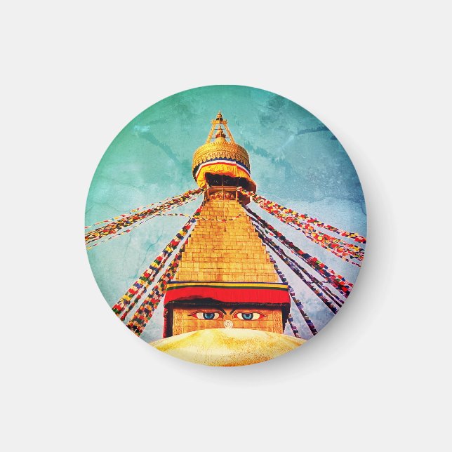 Boudhanath Stupa, Buddha Eyes, Himalayas, Nepal Magnet (Front)