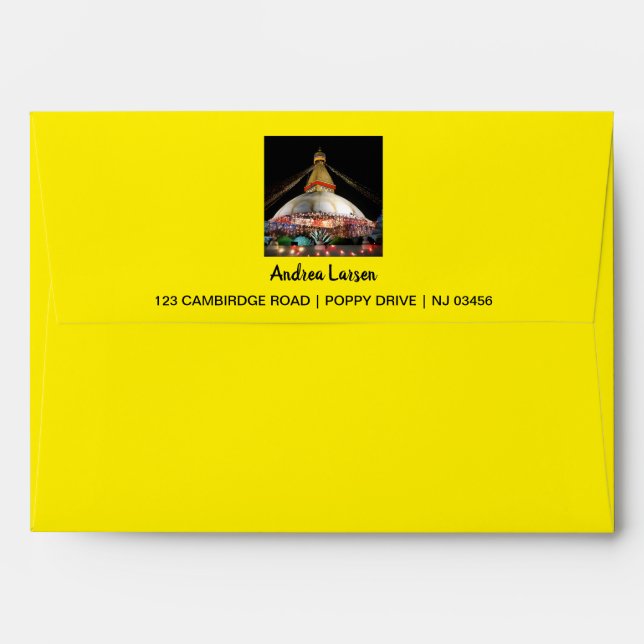 Boudhanath Stupa, Buddha Eyes, Kathmandu, Nepal Envelope (Back (Top Flap))