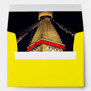 Boudhanath Stupa, Buddha Eyes, Kathmandu, Nepal Envelope