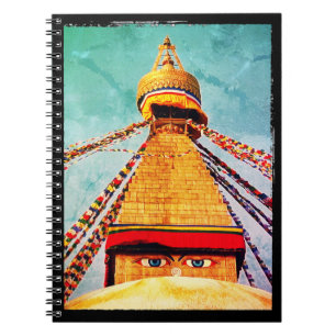 Boudhanath Stupa, Buddha Eyes, Kathmandu, Nepal Notebook