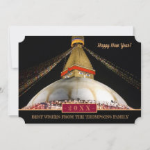 Boudhanath Stupa & Happy New Year! Card /20XX