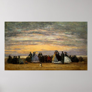 Boudin - Beach At Villerville 1864 Poster