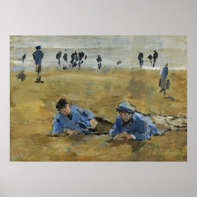 Boudin - Two Men Lying On Beach Poster (Front)