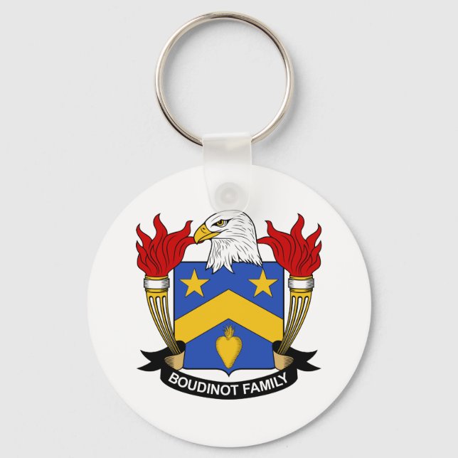 Boudinot Family Crest Key Ring (Front)