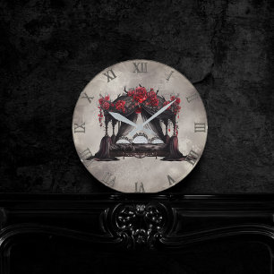 Boudoir   Canopy Scarf Old Victoran Poster Bed Round Clock