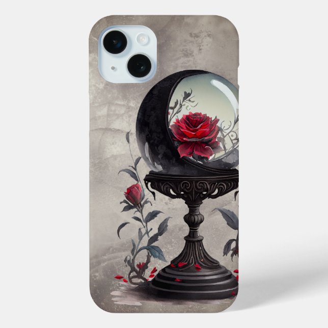 Boudoir | Crystal Ball Crescent Moon Red Roses Case-Mate iPhone Case (Back)