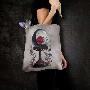 Boudoir Crystal Ball Crescent Moon Red Roses Tote Bag