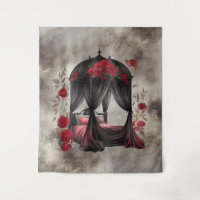 Boudoir | Scarf Canopy Old Antique Poster Bed